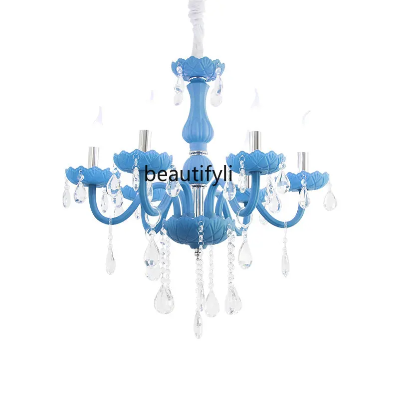 

zq Bedroom Crystal Chandelier Room Boys and Girls Premises Zhonghai Living Room Dining Room Color Light