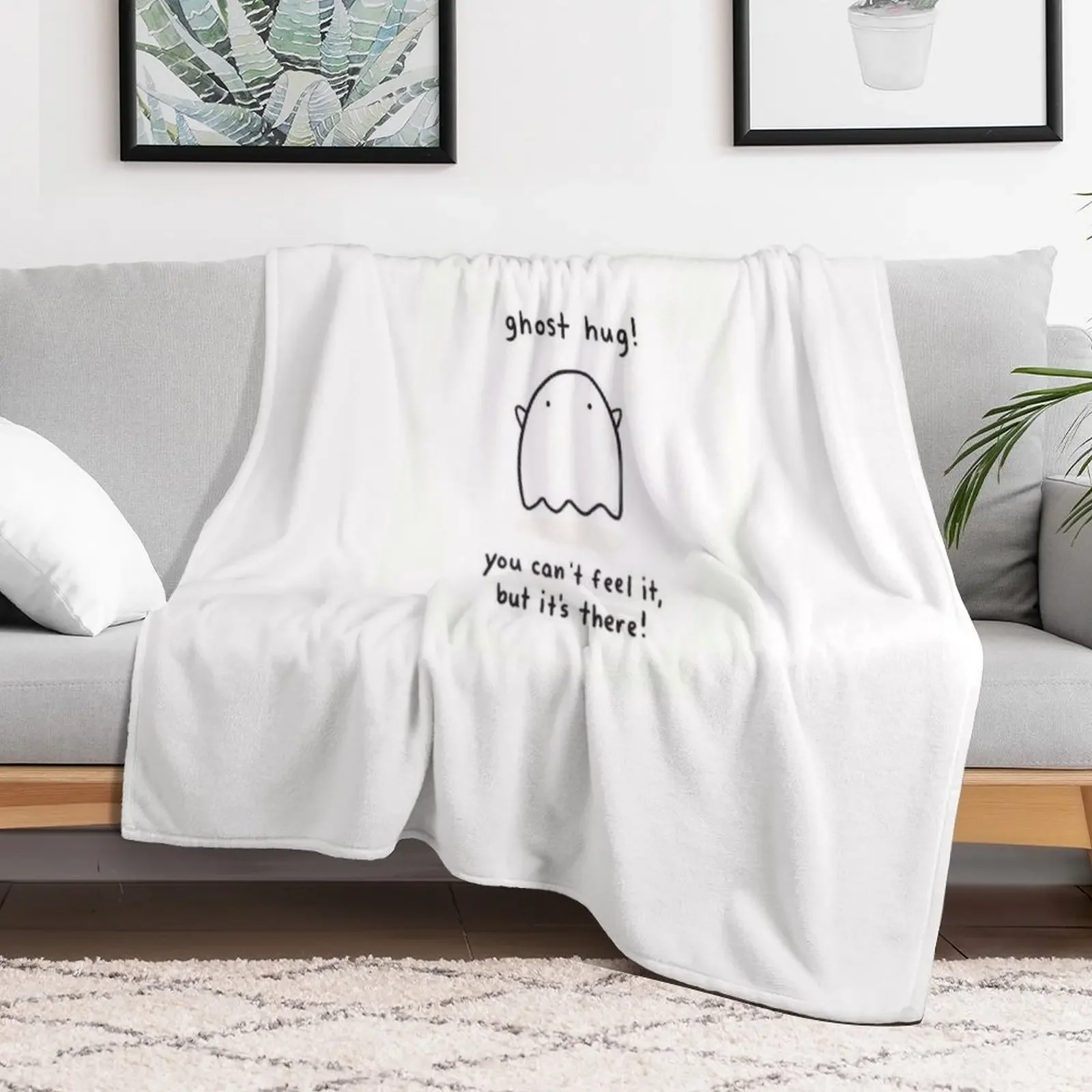 t-shirt ghost hug Throw Blanket Furrys Soft Big Bed Single Blankets