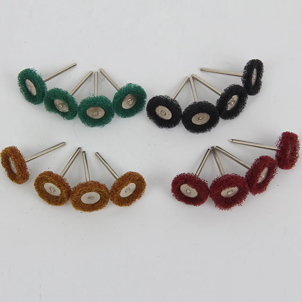 

40Pcs Buffing Polishing Wheel Set 3mm Diameter 25mm Abrasive Nylon Wheels 120 180 320 400 Grit for Metal Jewelry Rust
