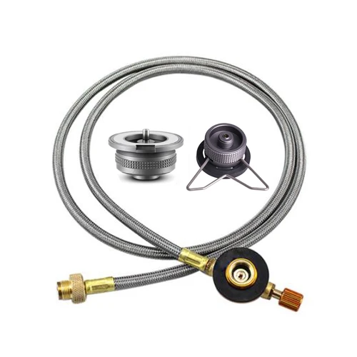 Imagen 2 del producto Línea de extensión de tubería de conexión de tanque de Gas para acampar al aire libre, línea de extensión de conexión de tanque de Gas plano, 1M