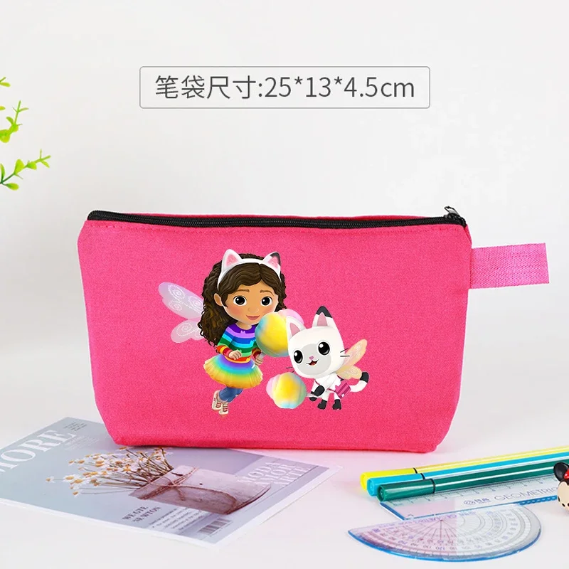 Gabby Dollhouse Cosmetic Bag Anime Cartoon Printed Coin Purse Girls Kawaii Student Stationery Storage Bags Kids Birthday Gifts