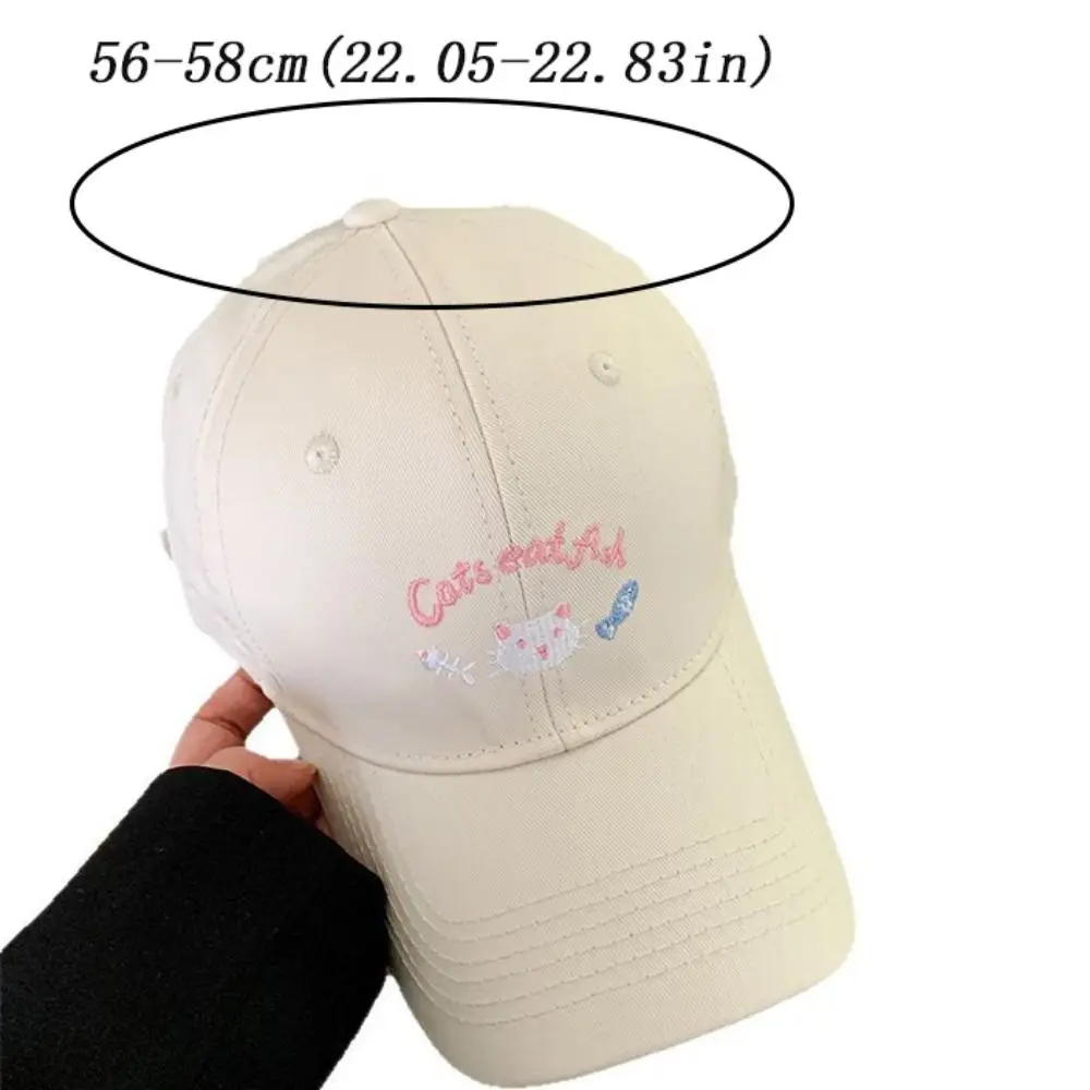 أزياء التطريز القط الكرتون قبعة بيسبول واقية من الشمس عارضة ظلة قبعة لينة لطيف بلغت ذروتها قبعة في الهواء الطلق #6