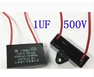 AC 500V 1.5uF Polypropylene Film 2 Wire Lead Motor Run Capacitor CBB61