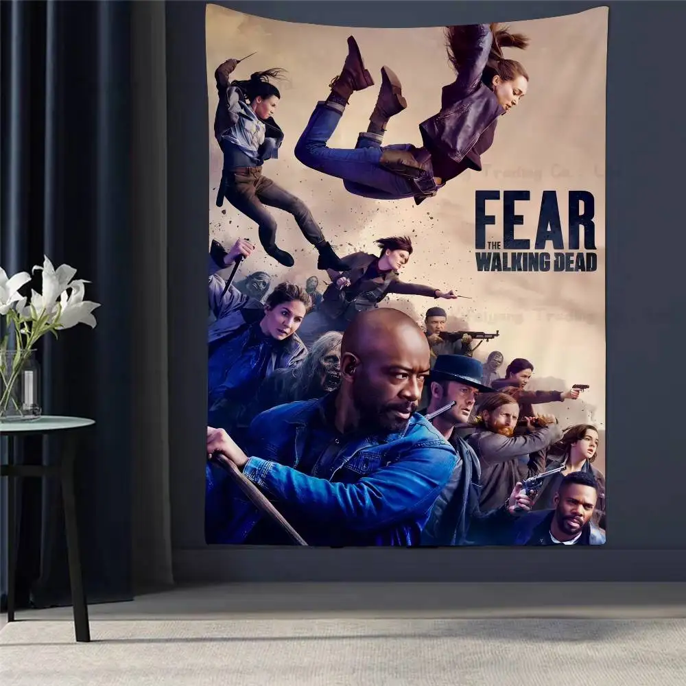 

Film Fear The Walking Dead Colorful Tapestry Wall Hanging Hippie Flower Wall Carpets Dorm Decor Wall Art Decor