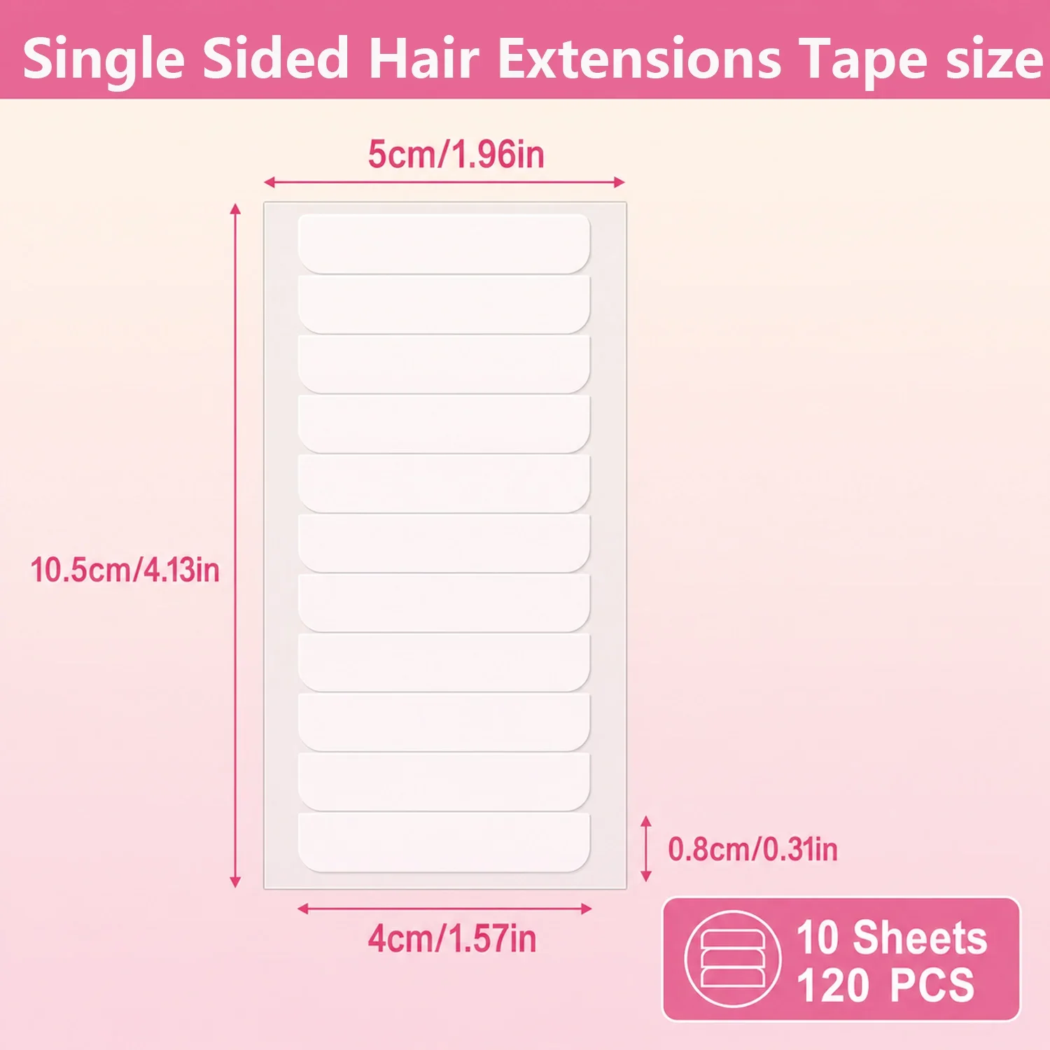 Single-Sided Hair Extension Tape, Transparent Pre-Cut Replacement Adhesive Tabs for Tape-In Hair Extensions, Strong Hold Waterpr