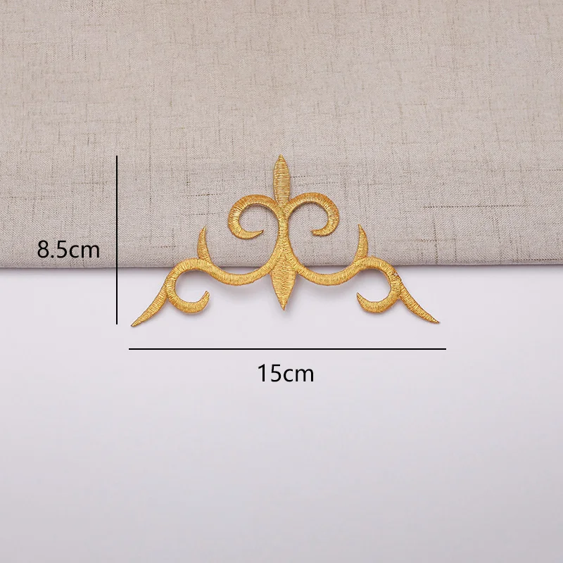 1Pc Iron On Patch For Cosplay Diy Vintage Clothes Gold Embroidery Appliques Costume Trims Garments Decoration Budges Accessories