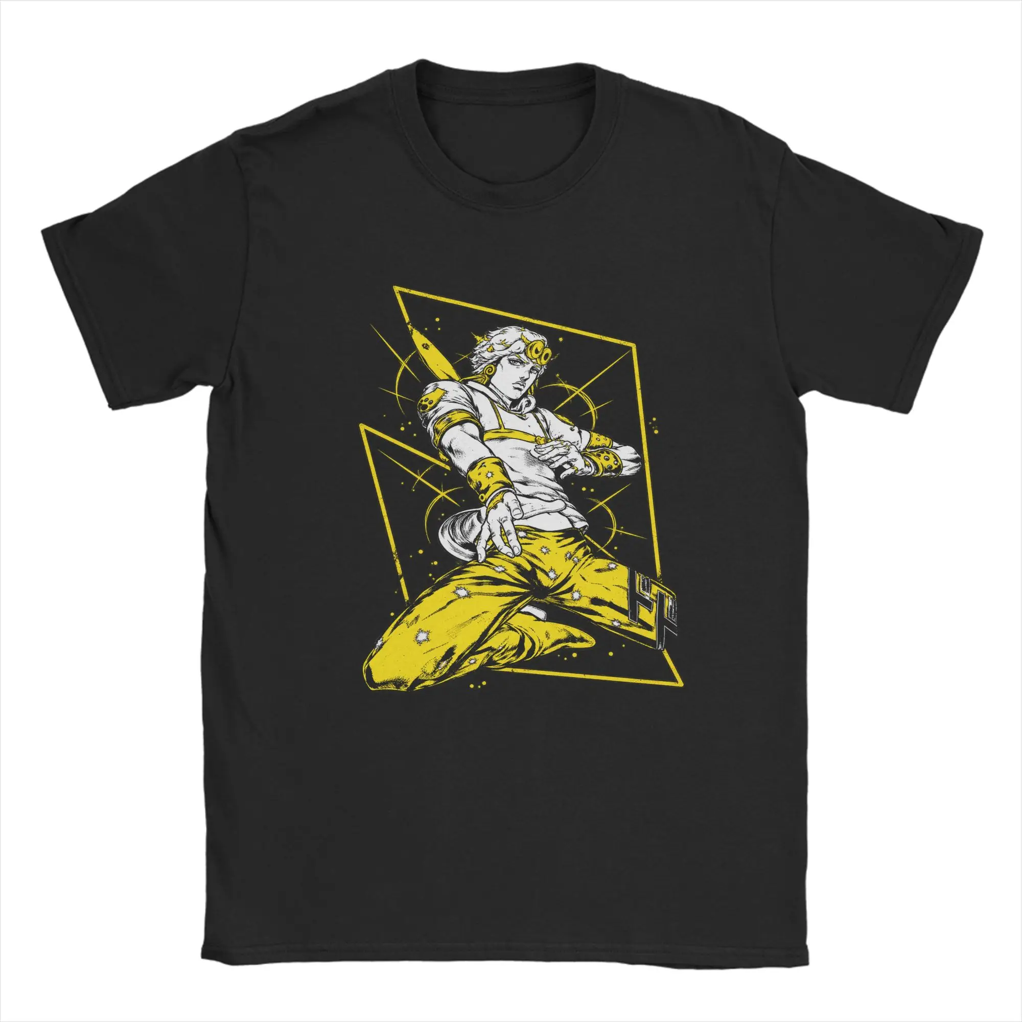 Men Jojo's Bizarre Adventure Caesar Zeppeli Warrior T-Shirts Cotton Tops Beach Awesome Short Sleeve T Shirt Round Neck Tshirt