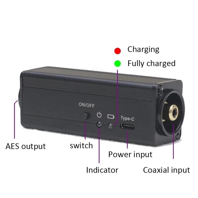 Coaxial SPDIF To AES XLR Recording 75 Ohms in To 110 Ohms for CD DAC DAT Connected To Digital Active Monitor Speakers Out