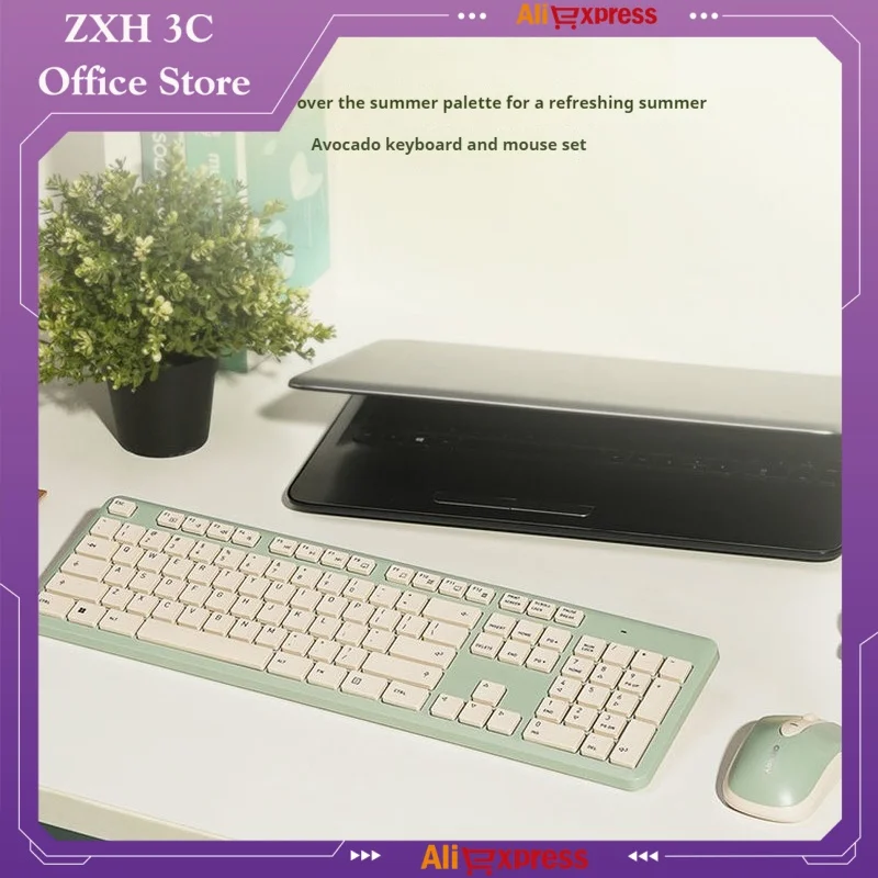 

Dw2300 Wireless Keyboard Mouse Set Ergonomic Suitable Business Office Typing Girl Gift Laptop Desktop Low Noise Peripheral