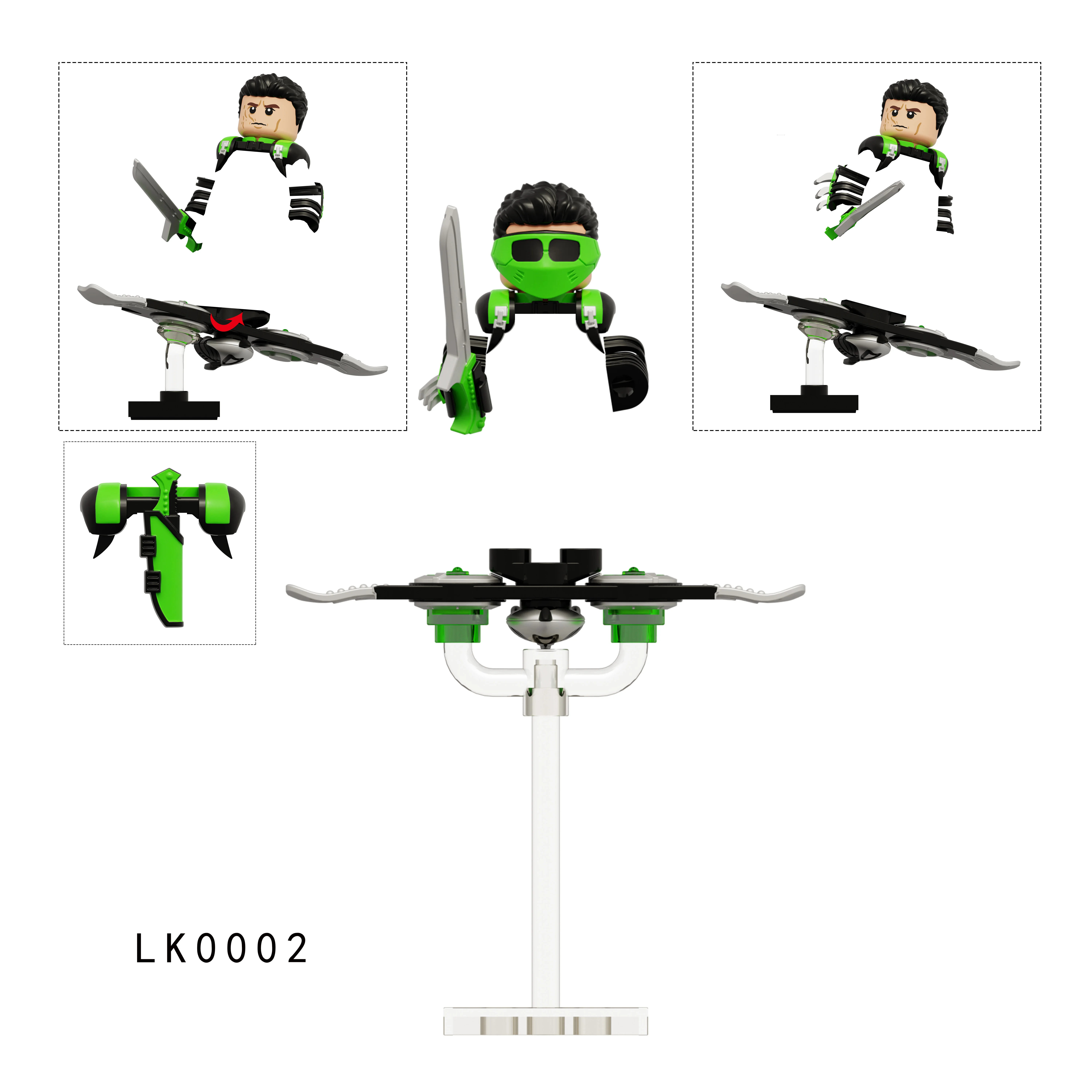 مكعبات بناء Green Monster Young Goblin شخصيات هاري أوزبورن الصغيرة مجموعة الطوب GG LK0001 LK0002