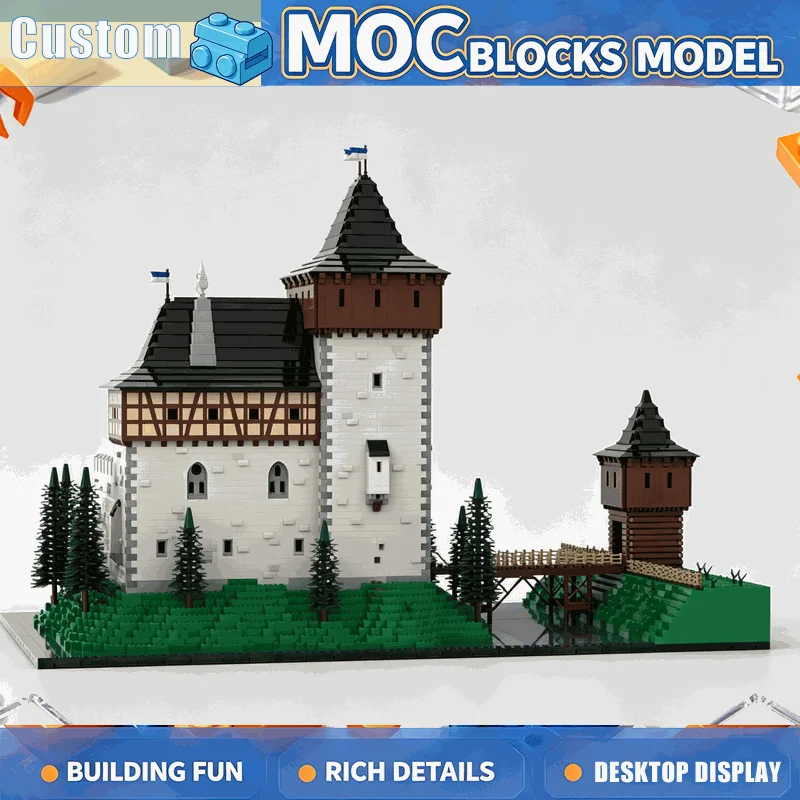 17648PCS Zbyslavice Castle Medieval Knight MOC Building Blocks Model Creative Architecture Assembly Toy Gift Display Collection