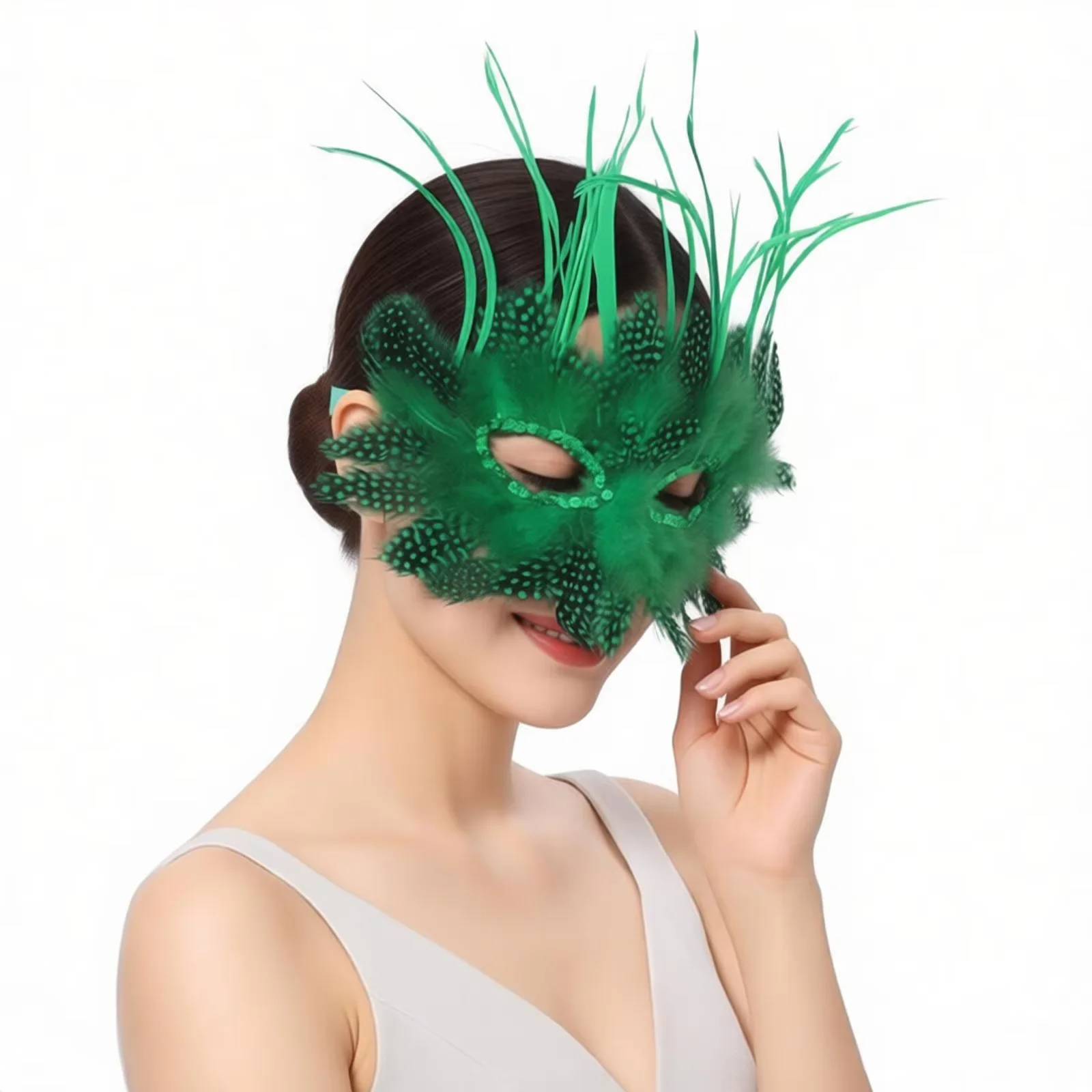

2p Venice Masquerade Mask Princess Luxury Peacock Feather Half Face Mask Party Carnival Cosplay Costume Nightclub Queen Eye Mask