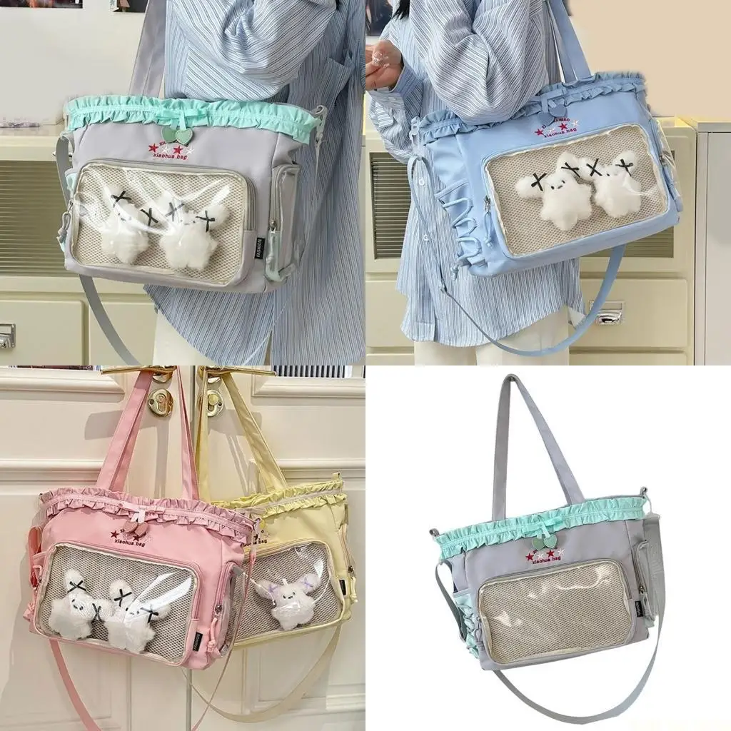 

X90D Кружевная сумка через плечо с рюшами Школьная сумка Прекрасная сумка на плечо Ita Bag большой вместимости