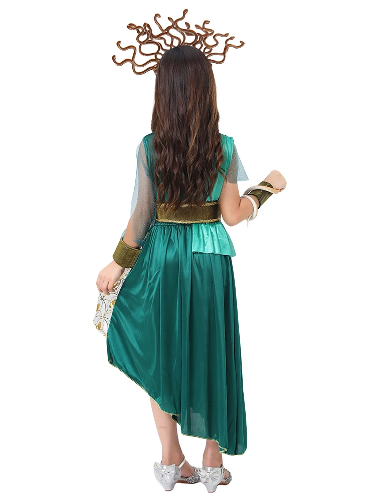 Girl Princess The Gorgon Medusa Ancient Greek Mythological Cosplay Dress Kids Halloween Carnival Party Costume