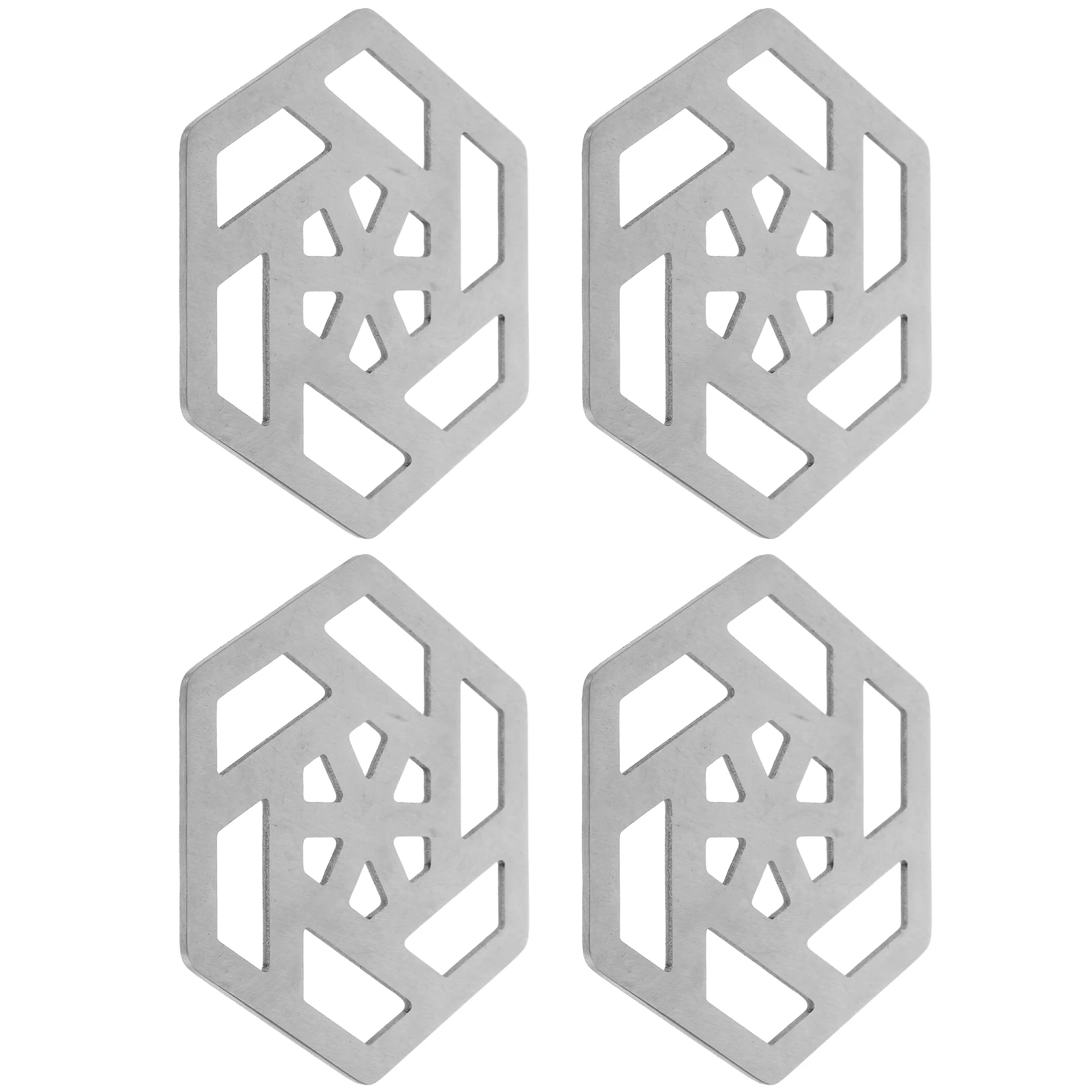 

4pcs Stainless Steel Coasters Set Non Slip Heat Insulating Cup Mats for Coffee Tea Mugs Easy Clean Home Office Use