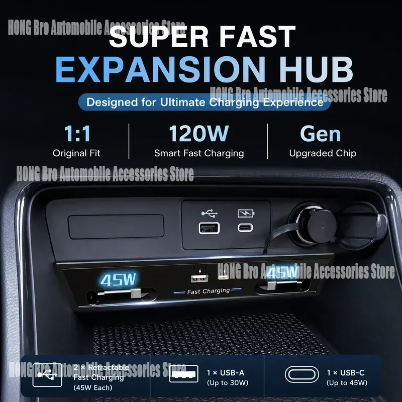 For Honda CR-V Haoying 2023-2025 Fast Charging Dock Station Central Control Console USB Type C Port Car Accessories