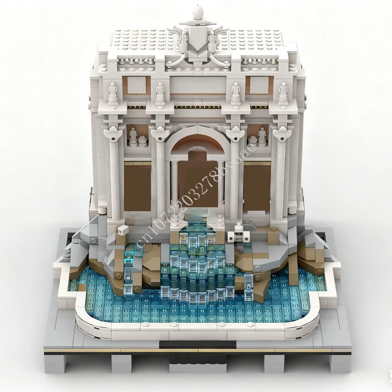 1977 قطعة نافورة تريفي ريفييرا تمديد MOC الإبداعية عرض الشارع نموذج اللبنات العمارة لتقوم بها بنفسك التعليم نموذج اللعب