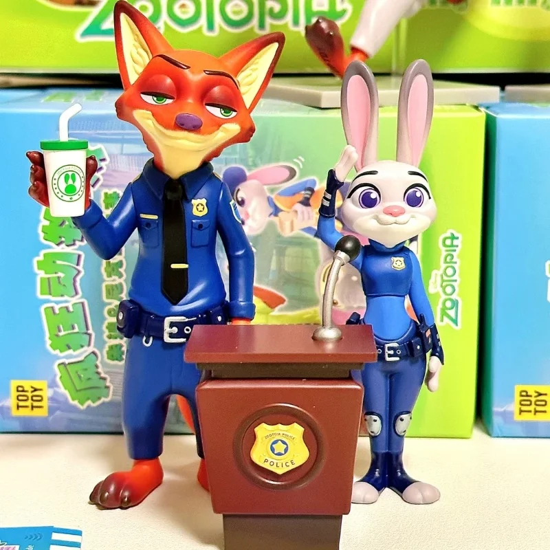 Disney Zootopia Nick And Judy'S Story Series Mystery Box Desktop Ornament Movie Figurine Blind Box Collection Toys Birthday Gift