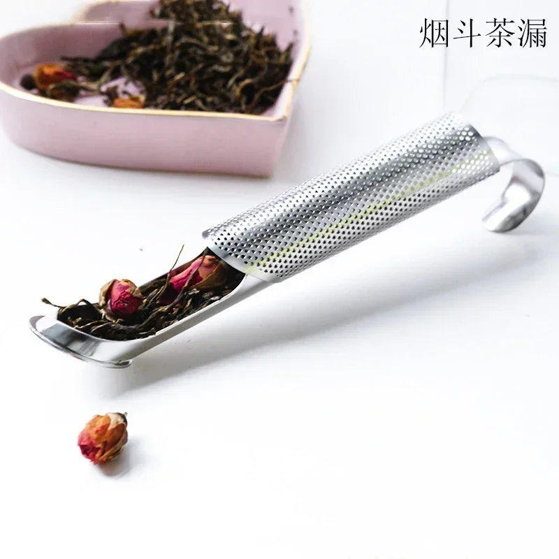 Accessoires de cuisine, nouveau passoire à thé, incroyable infuseur en acier inoxydable, conception de tuyau, support de sensation tactile, outil cuillère à thé, filtre infuseur