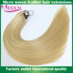 MESXN Feather hair extensions 100% Human Hair Real Natural Hair Comfortable and Invisible 16