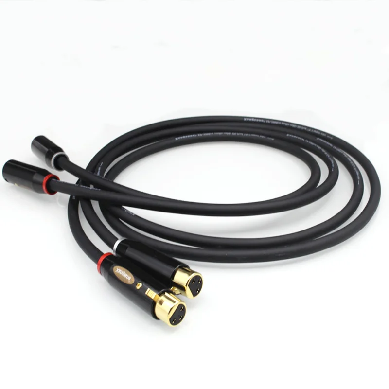 Pair 7N Single Crystal Copper XLR Balanced HiFi Audio Cable for Amplifier CD Player