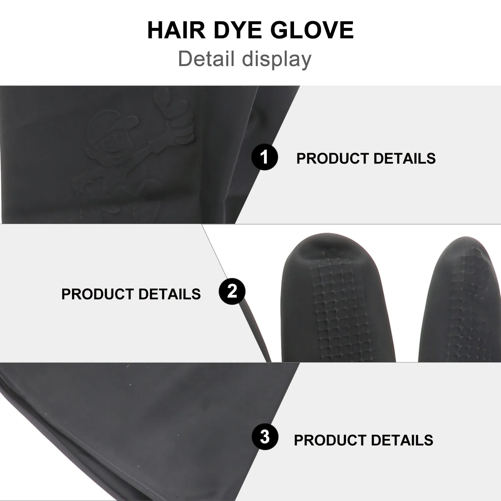 3 paar kapsalonhandschoenen wasbaar waterdicht antislip voor haarkleuring kappershandschoenen duurzaam zwart maat S schoonmaken koken gebruik