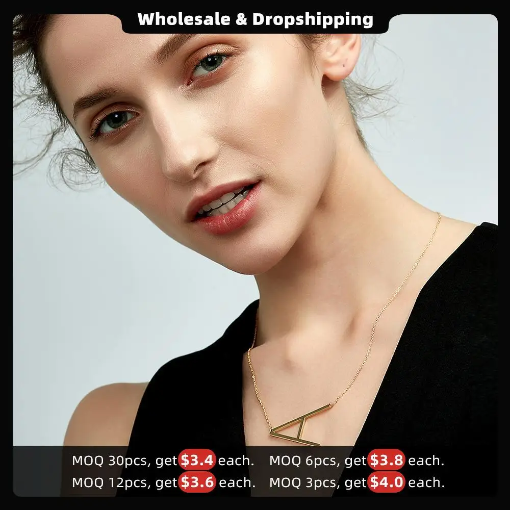 EnFashion Letter Necklaces Alphabet Initial Pendants Necklace Gold Color Stainless Steel Choker Necklace for Women Jewelry