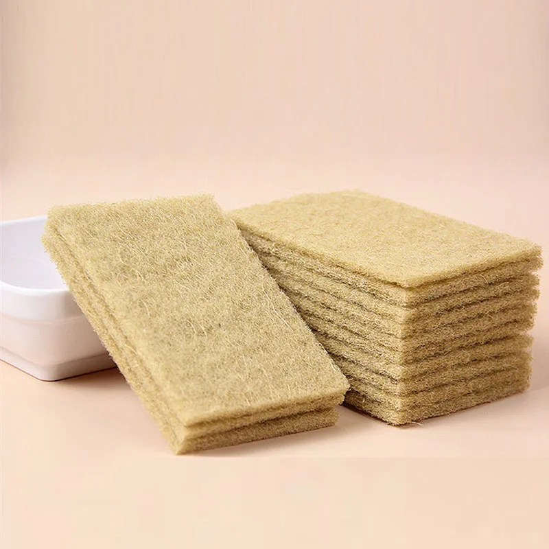 5/10/20pcs Sisal Microfiber Sponge Eco-friendly Plant Sponges for Dishwashing Natural Fiber Cleaning Cloth Kitchen Accessories