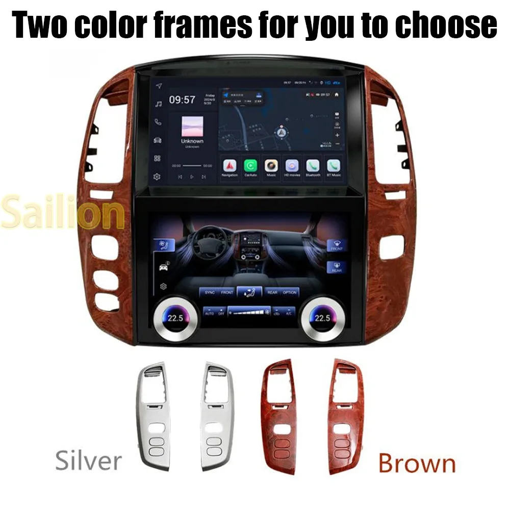 Multimedia System+Climate Control 10inch Double Car Screen For Toyota Land Cruiser 100 LC100 Lexus LX470 Android13 Carplay Radio