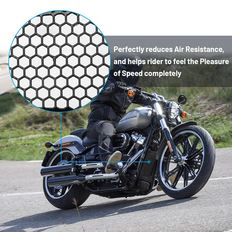 Motorcycle Oil Radiator Shield Protection Cover Honeycomb Mesh Radiator Guard Grille For Harley Softail Bob Fat Boy Breakout