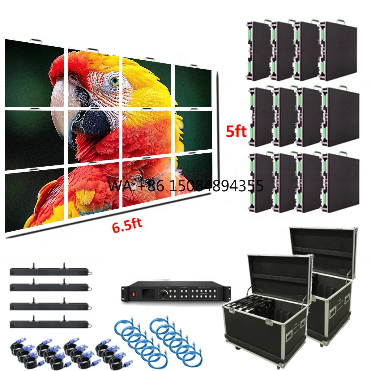 

Waterproof Stage Background LED Panel Hanging Kit Front Service 500x500 LED Rent Display P3.91 Outdoor Rental LED Screen
