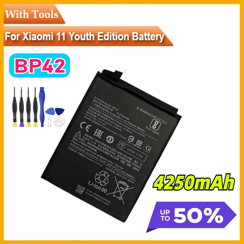 

For Xiaomi 11 Youth Edition Battery, BP42 Mobile Phone Built-in Battery+With Tools