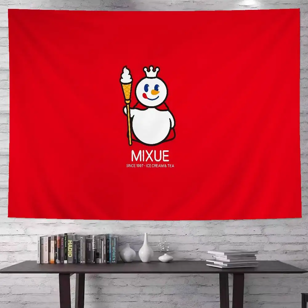 M-MIXUE Ice Cream And Tea Printed Large Wall Tapestry Indian Buddha Wall Decoration Witchcraft Bohemian Hippie Wall Art Decor