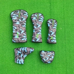 New camouflage golf club cover Wooden club cover No. 1 wooden fairway wood UT magnetic closed putter cover head cover