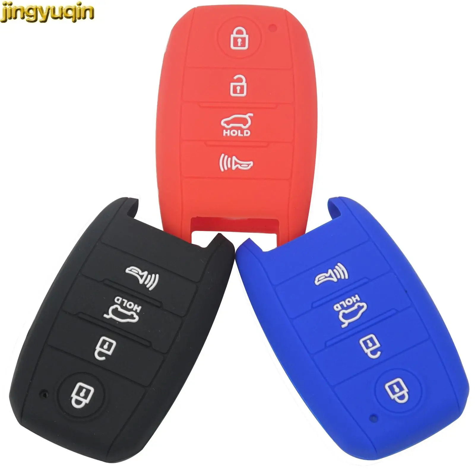 Jingyuqin 3 4 6 Buttons Silicone Smart Car Key Cover Case For KIA K3 K5 Sorento Carens Cerato Forte Remote Fob Holder Keychain