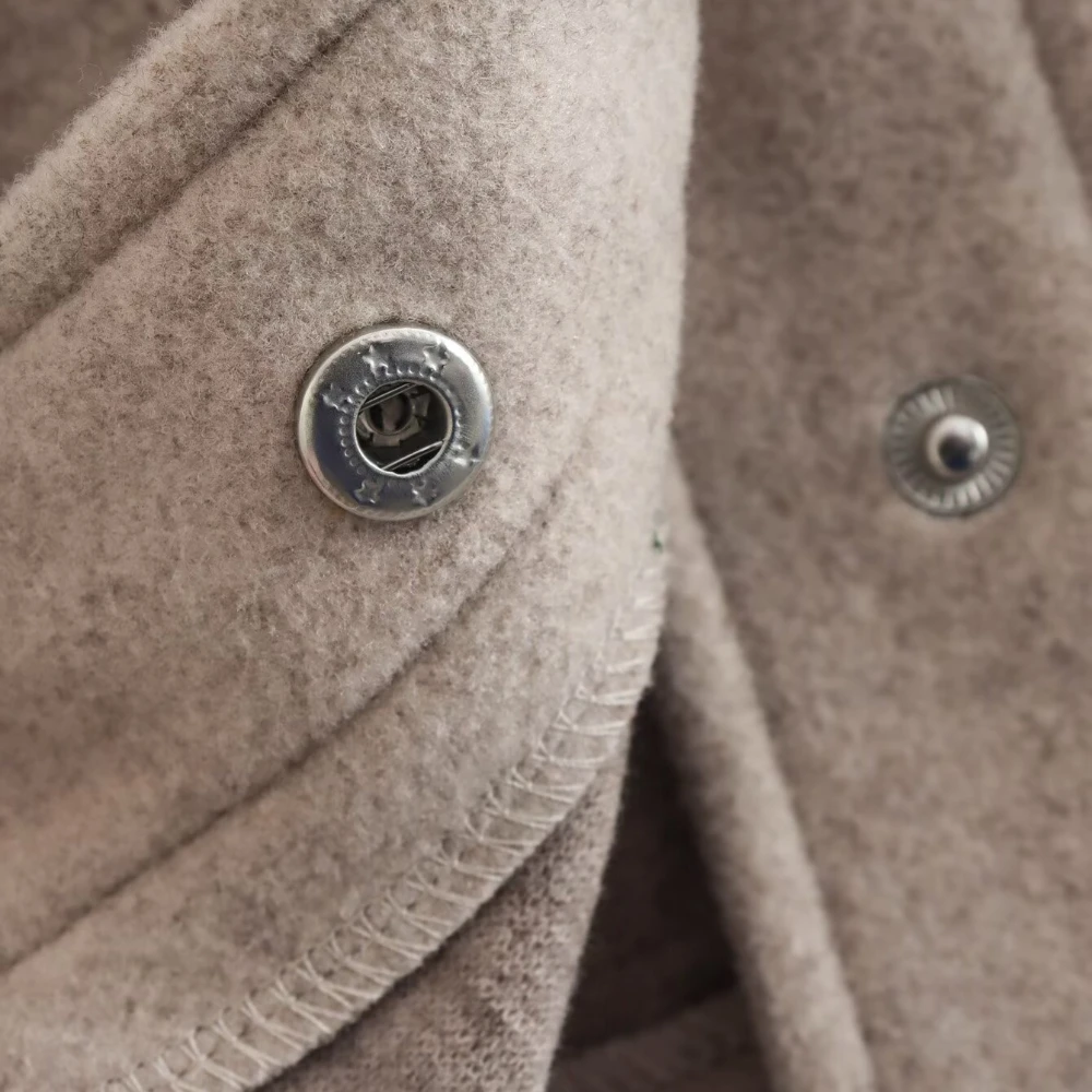 Jaqueta de botão bolsos frontais sólidos feminino, manga comprida, Casaco elegante, Casacos casuais, Moda, Outono, 2024