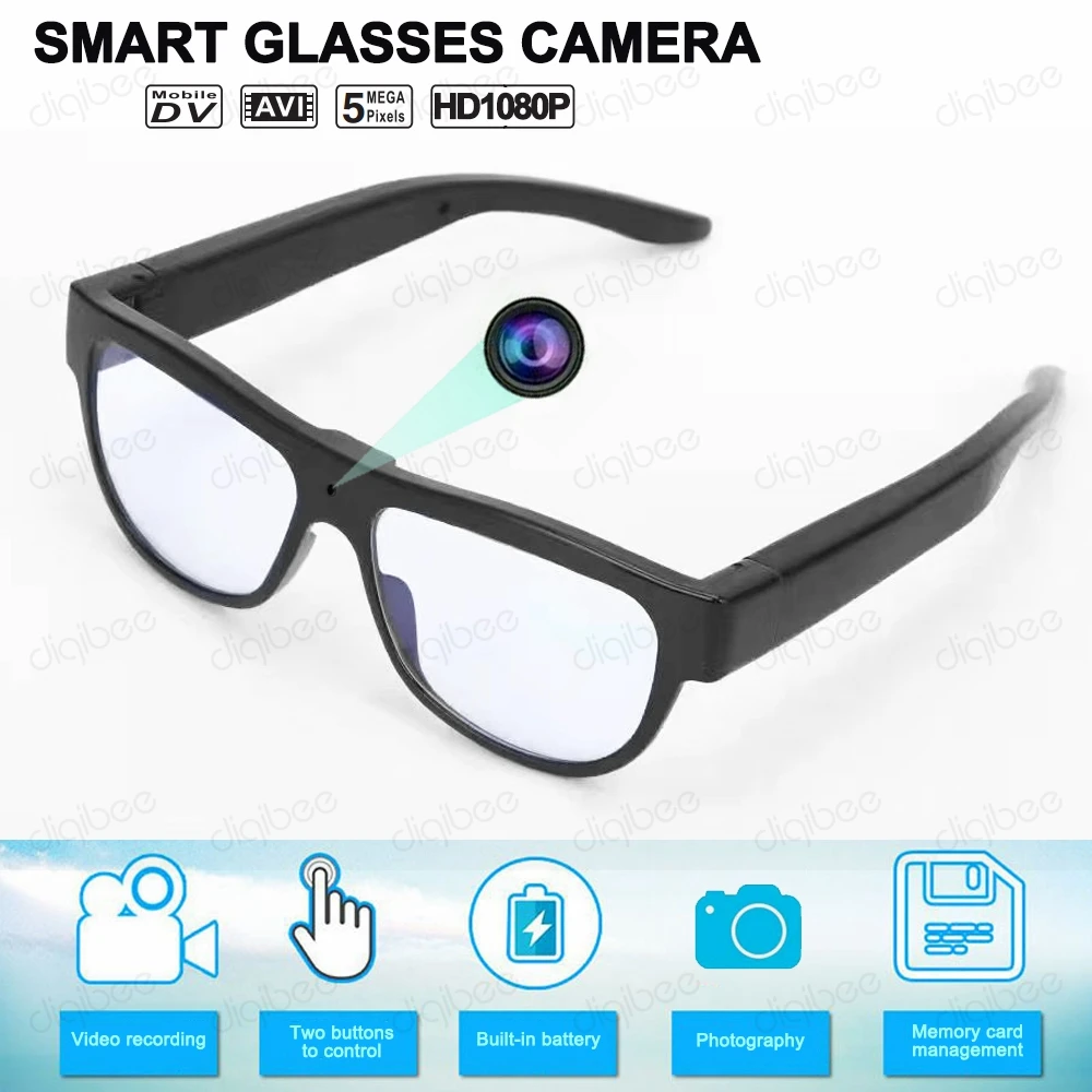 Wearable Smart Glasses Sunglasses Camera DVR HD 1080P Video Recorder Mini Camcorder PC Web Camera Action Camera Outdoor Filming