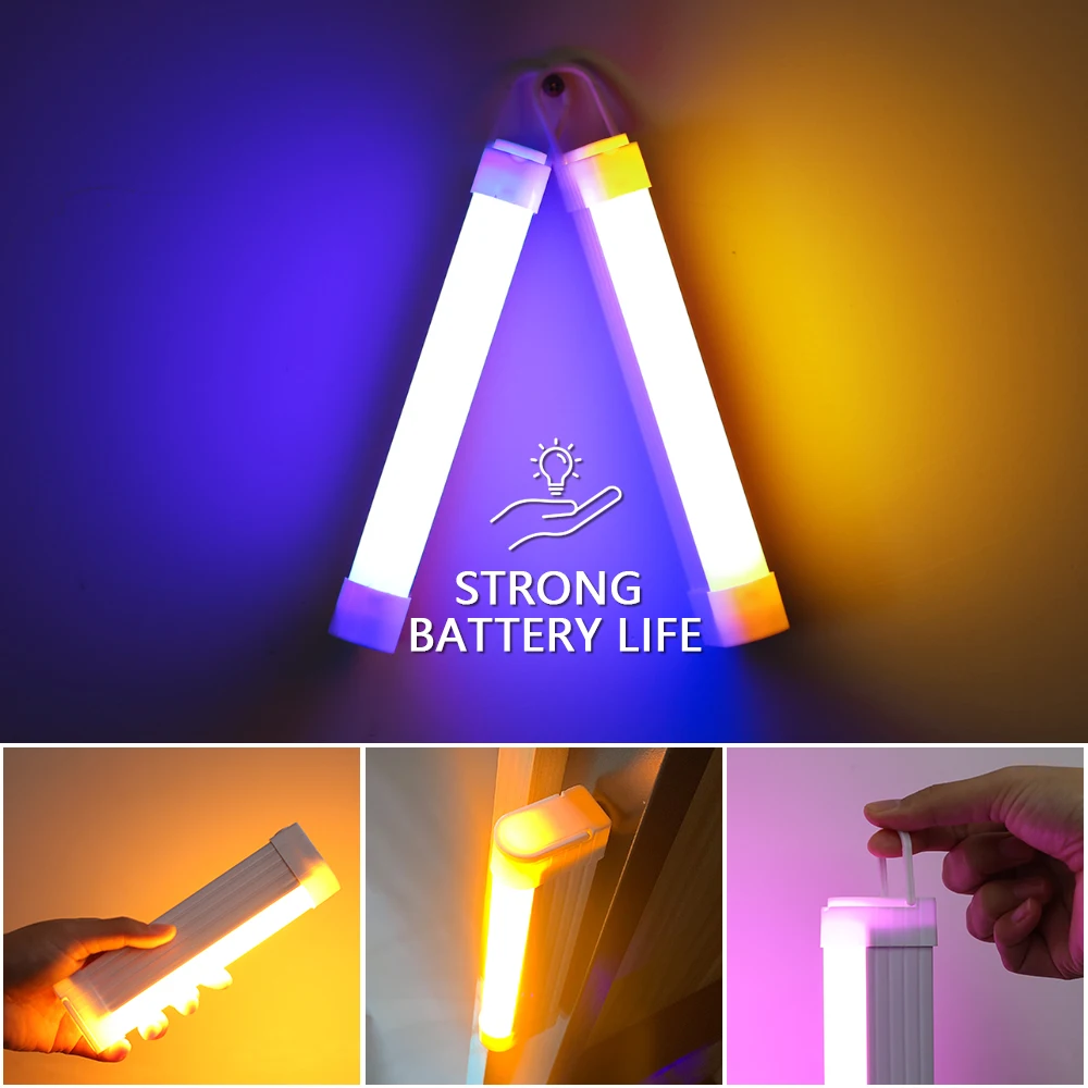 Handheld Fill Light LED Video Light Wand Stick Photography Lamp USB Rechargable Battery Flash Light Wand Colorful Selfie Lamp