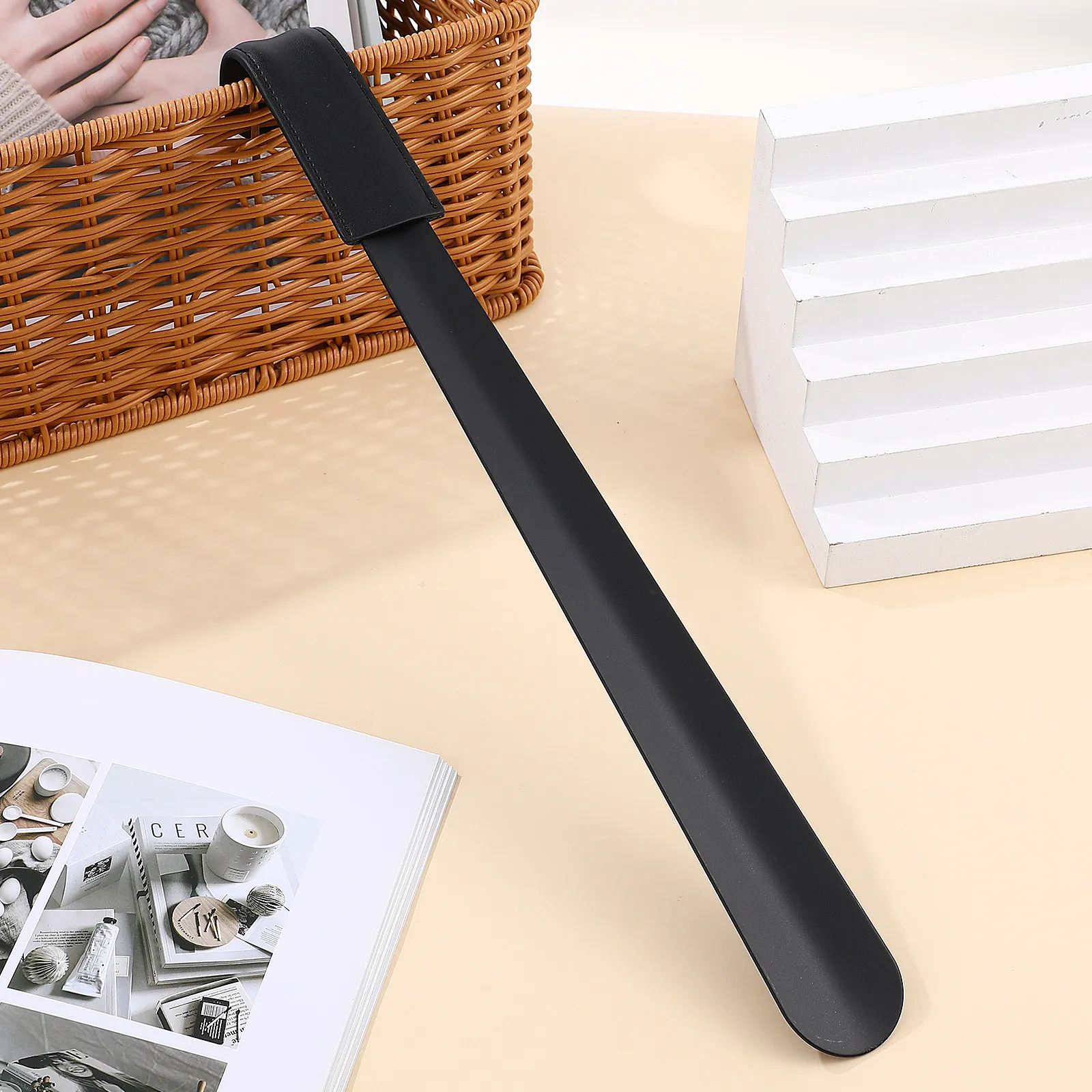 Premium Stainless Steel Long Shoe Horn with Cover Easy Heel Slide Shoe Helper for Elderly Pregnant Women Kids Adults All