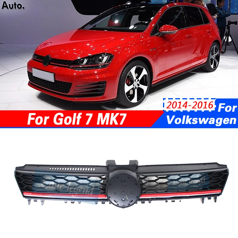 Car Accessoires High Quality ABS Car Front Grille Center Grill Honeycomb Meshed For Volkswagen VW Golf 7 MK7 2014-2016