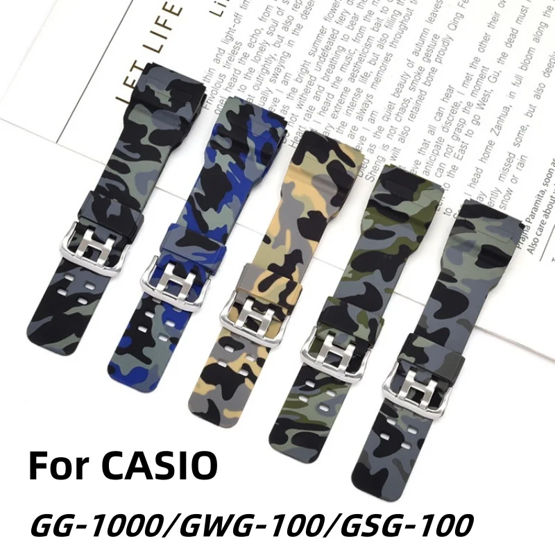 

For CASIO GG-1000/GWG-100/GSG-100 Watch accessories Resin strap Special watchband Waterproof and sweat proof sports bracelet