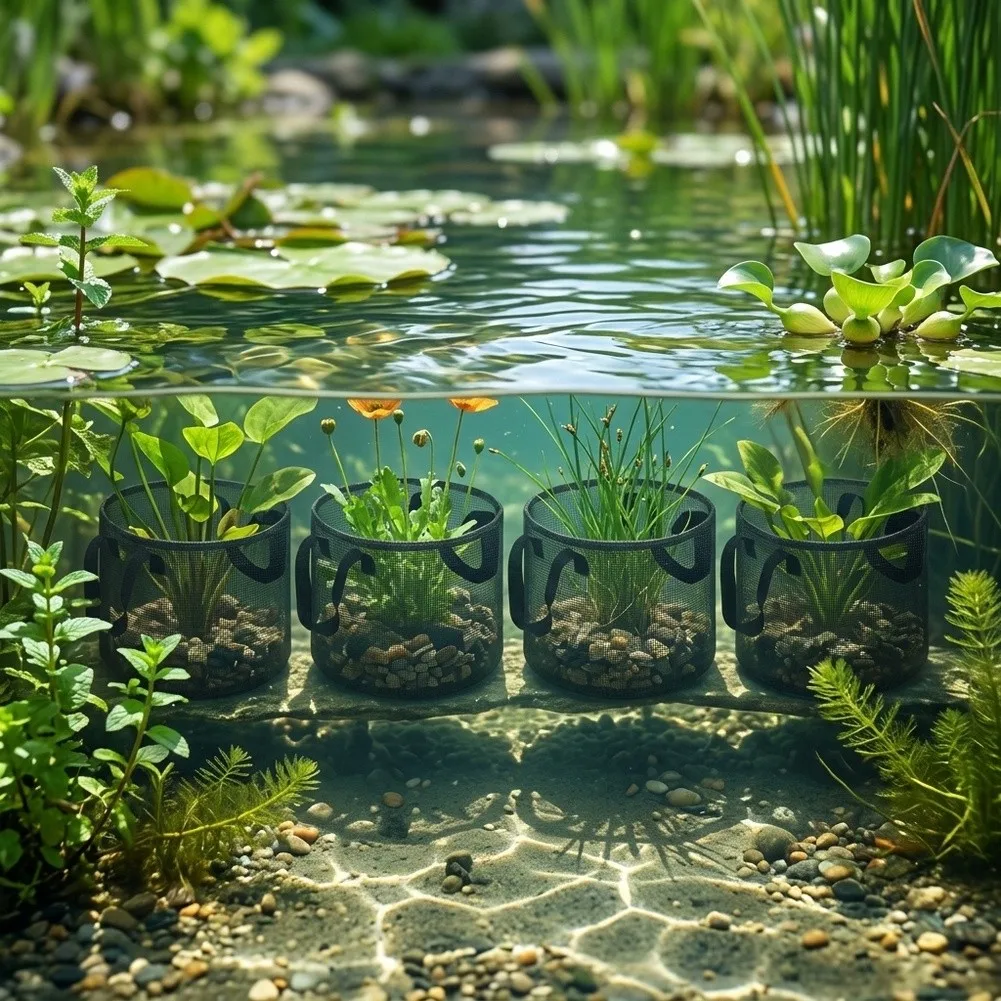 For Pond Landscaping Black Pond Plant Pots Flower Planting Bags Aquatic Plants Prevents Soil Loss Effectively For