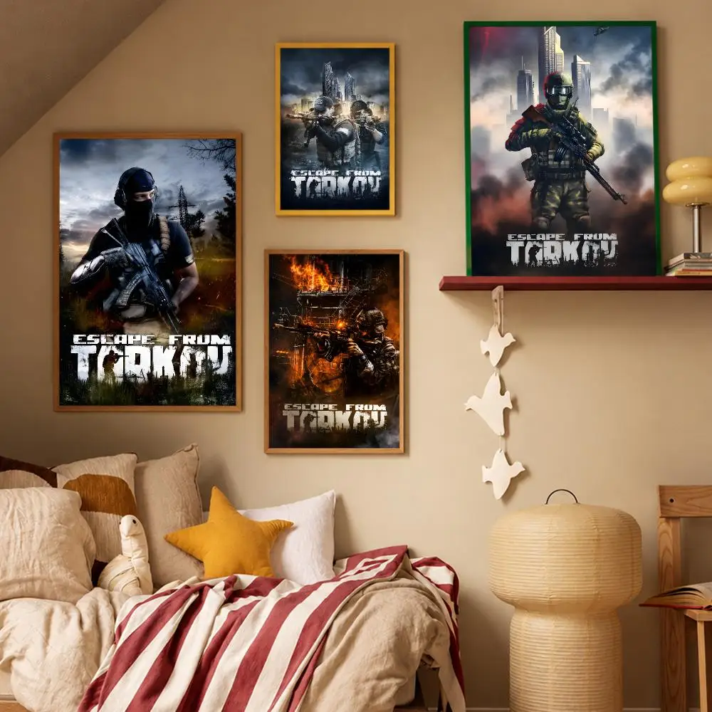 Game Action Escape from Tarkov Poster HD Waterproof Wall Art Posters Self Adhesive Bedroom Living Room Home Decor Gift