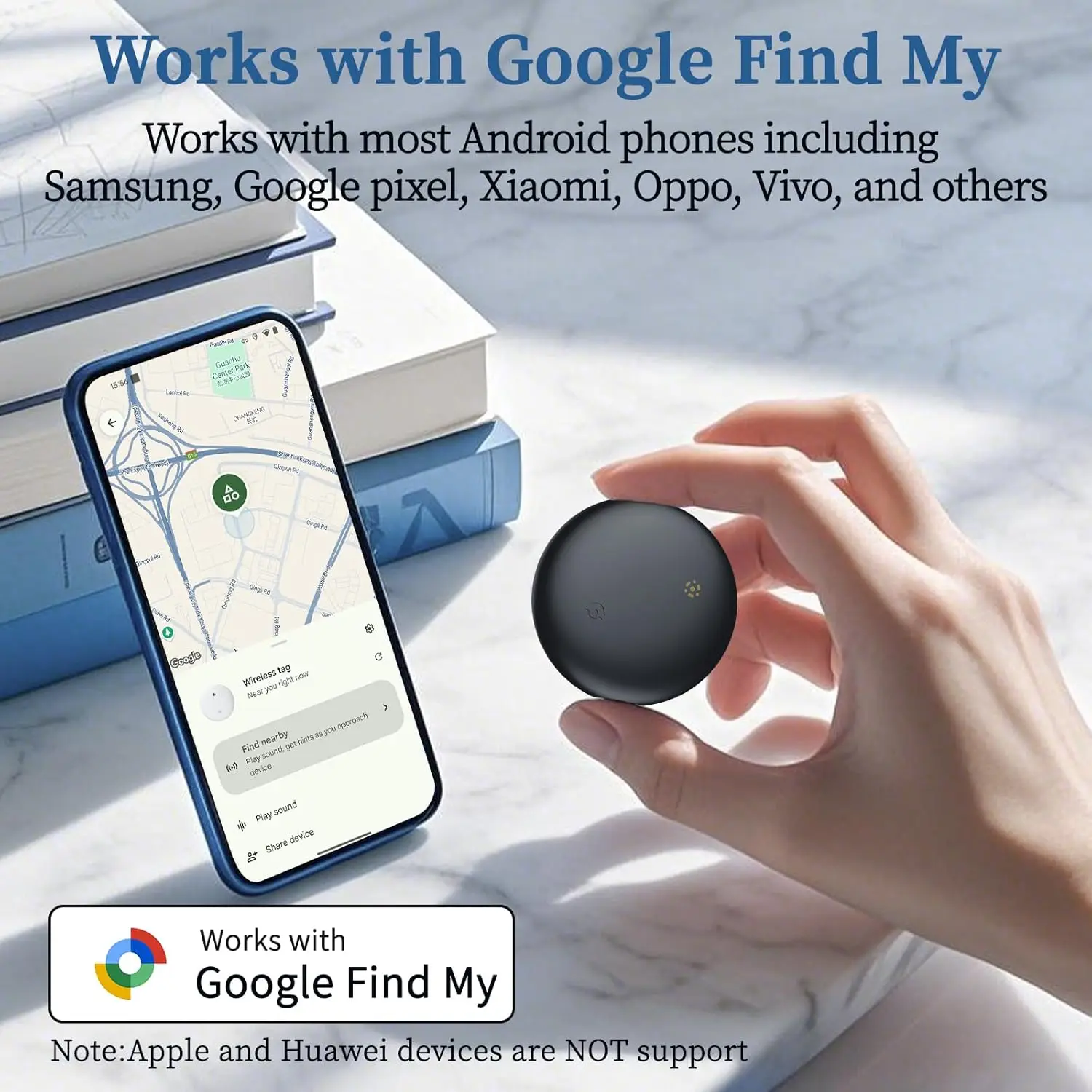 علامة تعقب بلوتوث لـ Android Key Finder المتوافقة مع Google Find My Tracking Tag Item Finders للمفاتيح والأمتعة وحقيبة السفر