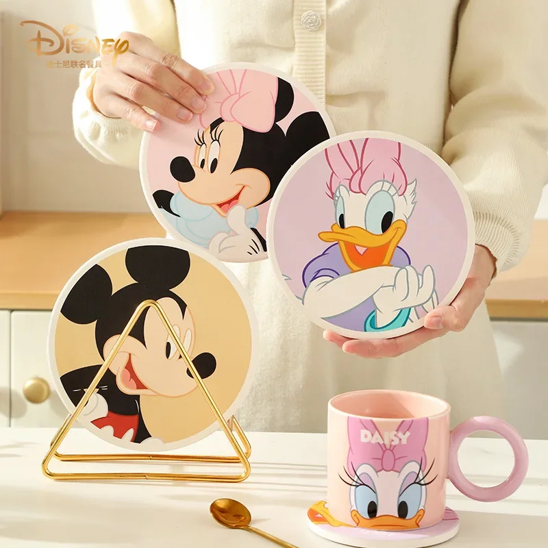 

Kawaii Mickey Meal Mat Cartoon Cute Minnie Donald Duck Daisy Waterproof Oil Proof Anti-Scald Ceramics Cup Mat Kitchen Supplies