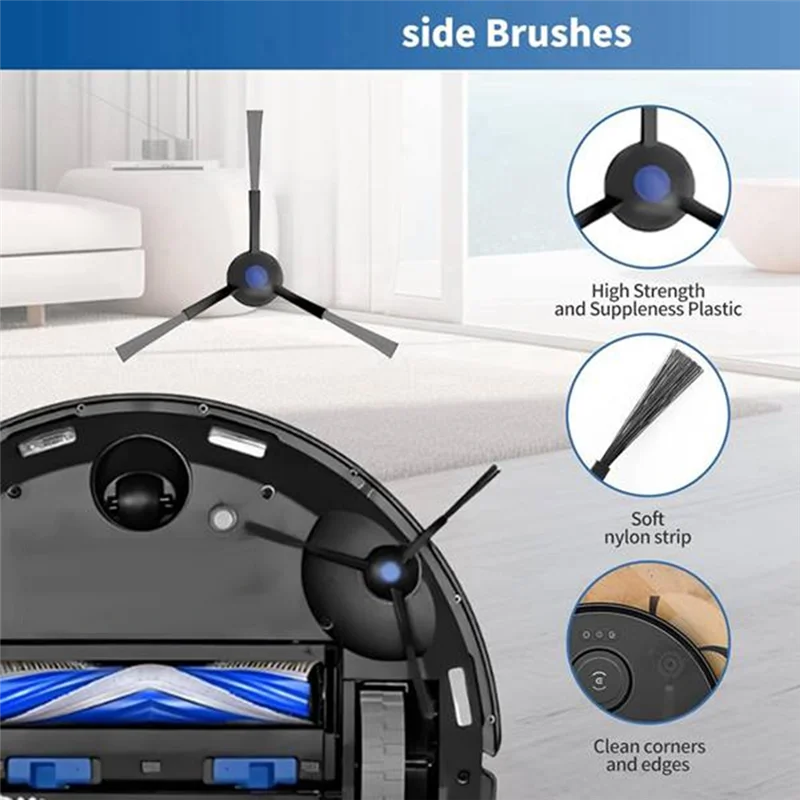 12 قطعة فرشاة جانبية لـ Ecovacs T30S / T30S AI / T30S COMBO / T30S PRO / T30S PRO OMNI Robot Vacuum-A77G