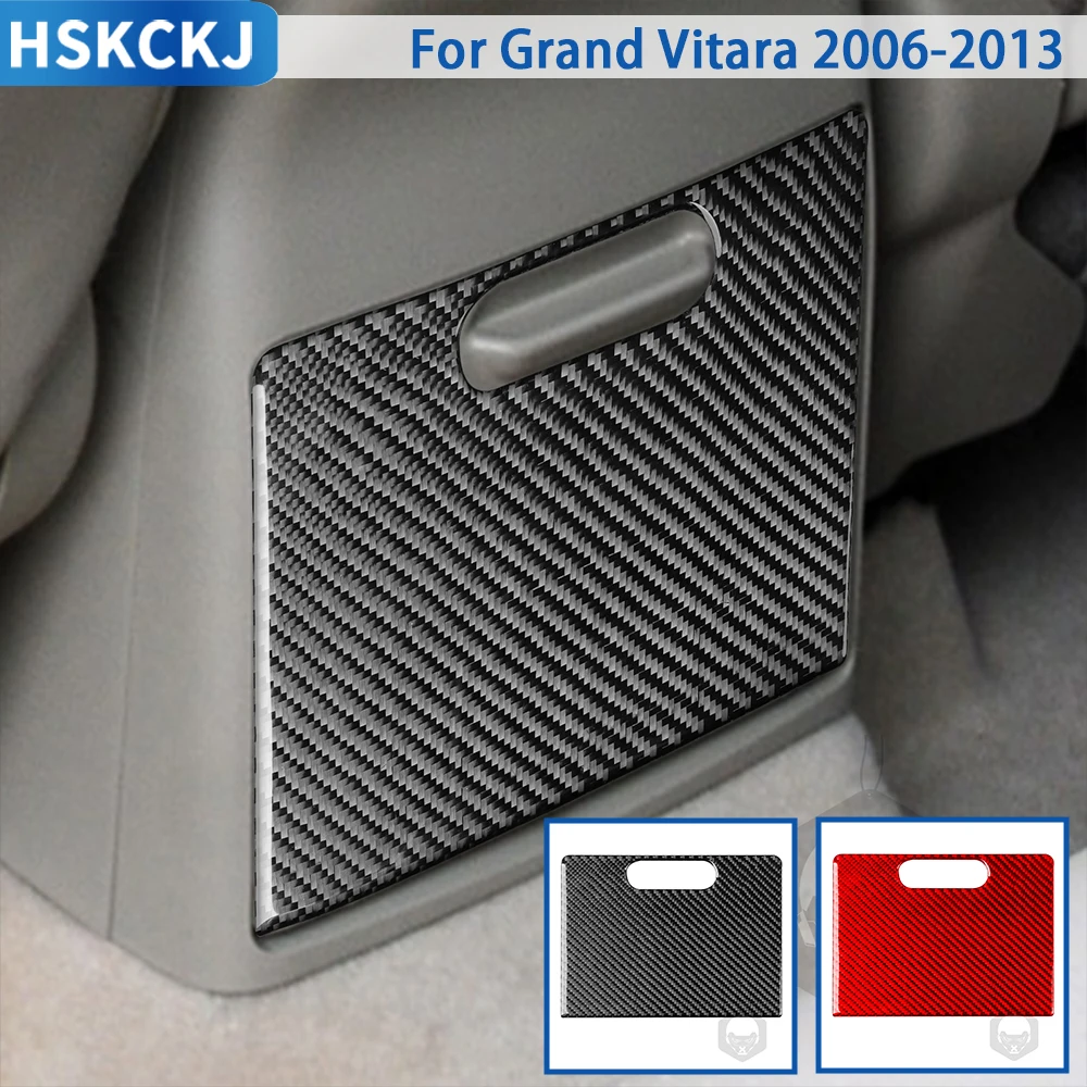 

For Suzuki Grand Vitara 2006-2013 Carbon Fiber Accessories Rear Drain Cup Holder Cover Trim Sticker Decoration Car Interior