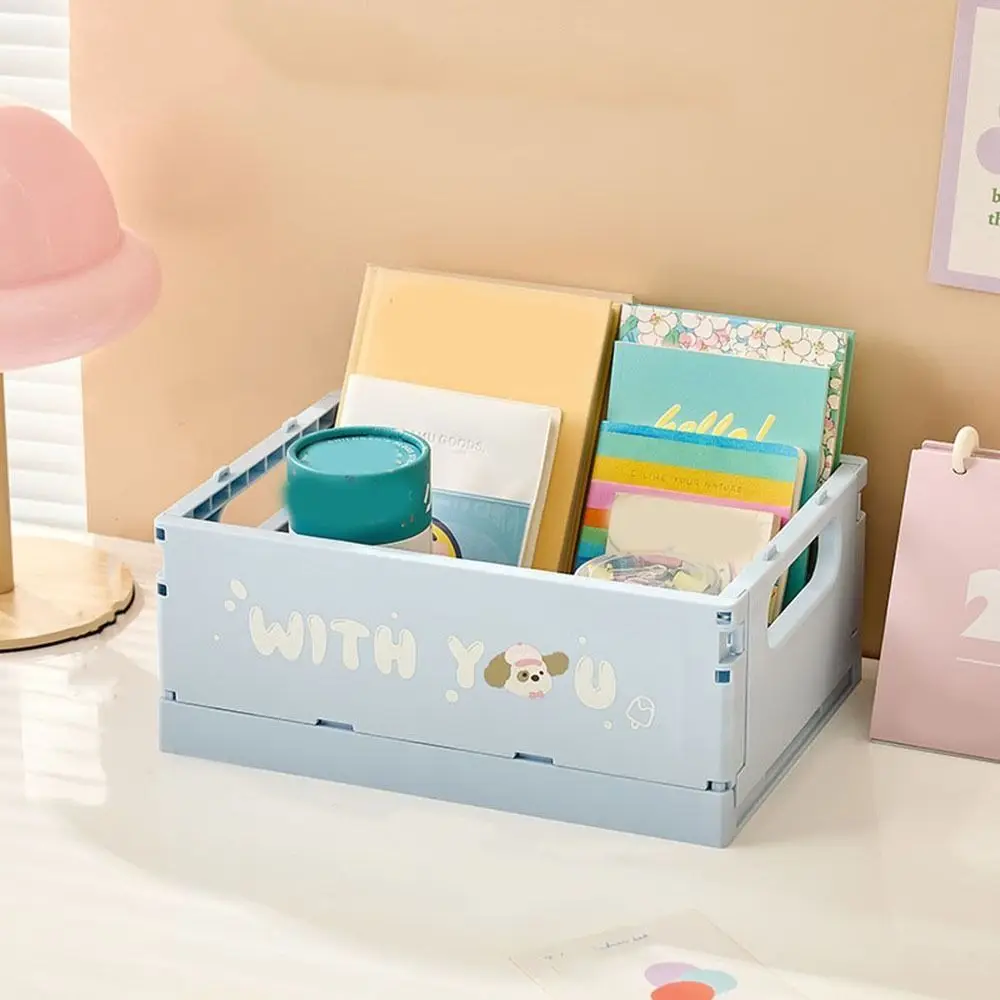 

Dopamine Foldable Storage Basket Stackable Cartoon Stationery Cosmetic Rack Space Saving Large Capacity Sundry Organizer