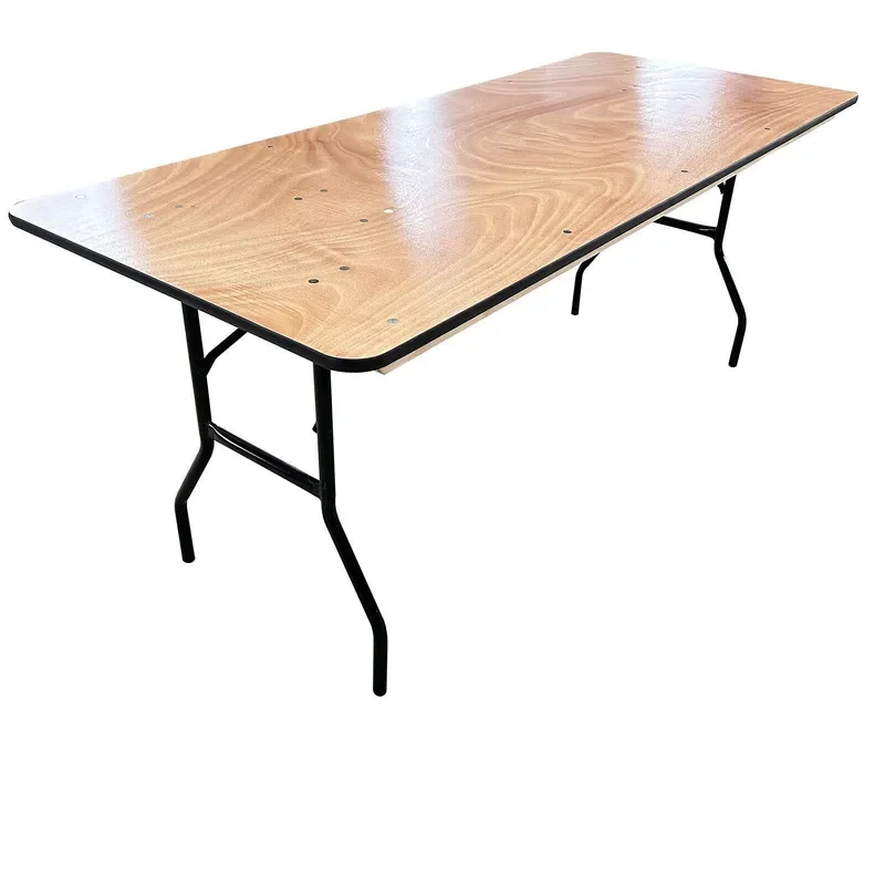Portable Solid Wood Folding Dining Table for Hotel Banquet Outdoor Events Stall Simple Design Compact Foldable Furniture