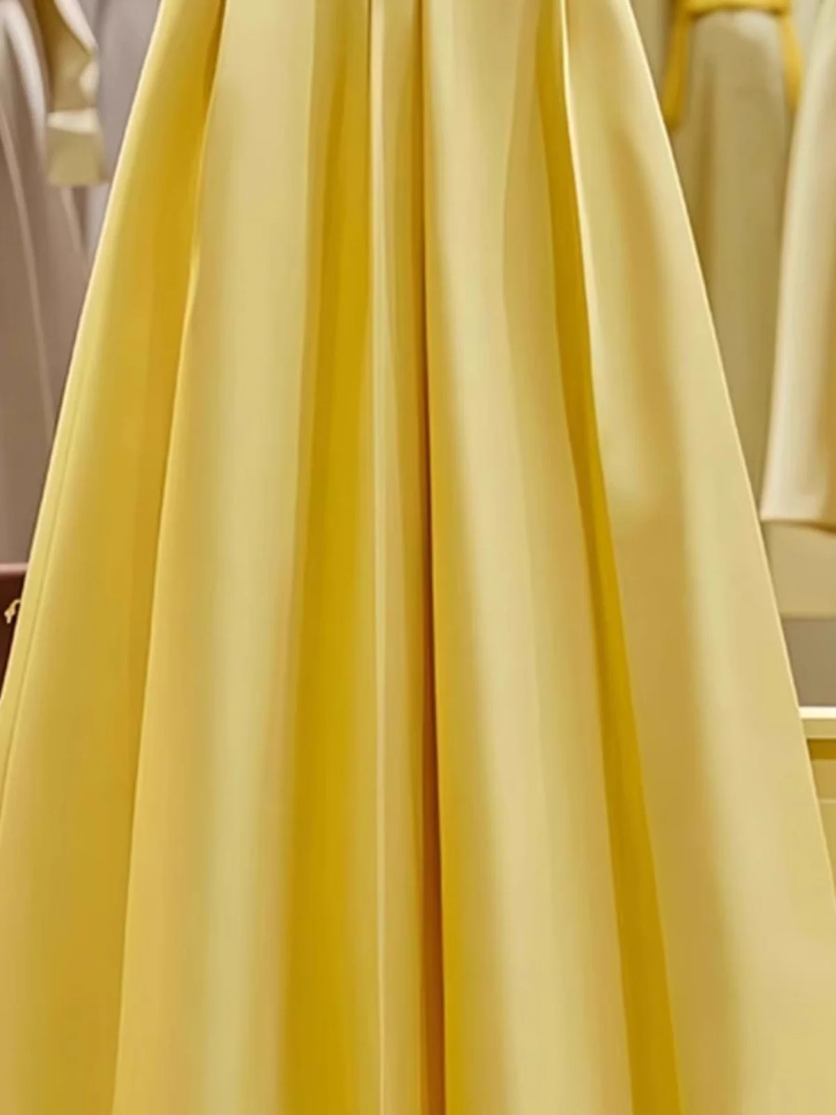 

Yellow A-Line Pleated Skirt Women's plus Size Midi Skirt Draped Sle Commute High Waist Pure Color Autumn New Arrival